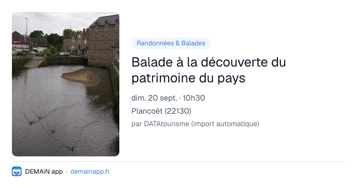 Balade à la découverte du patrimoine du pays — Plancoët