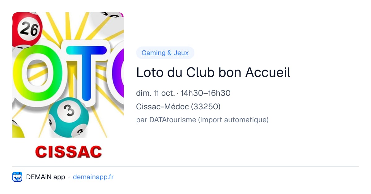 Loto du Club bon Accueil — Cissac-Médoc