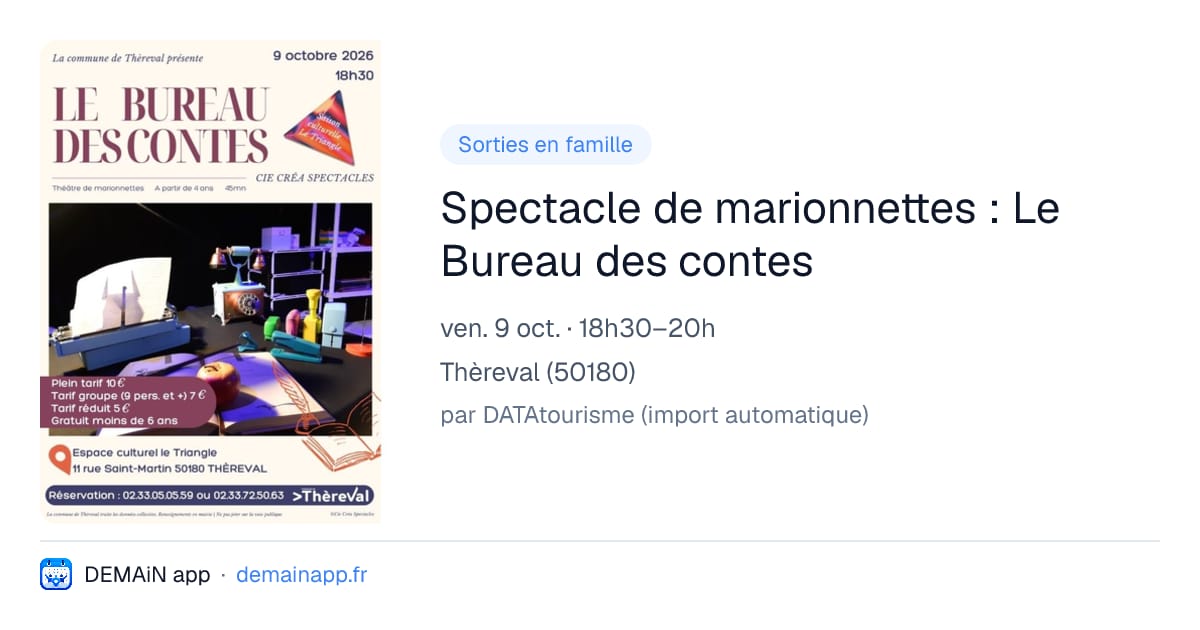 Spectacle de marionnettes : Le Bureau des contes — Thèreval