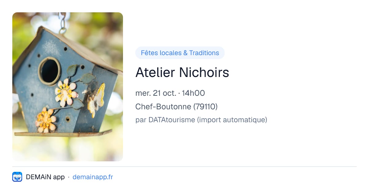 Atelier Nichoirs — Chef-Boutonne