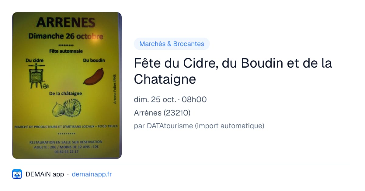 Fête du Cidre, du Boudin et de la Chataigne — Arrènes