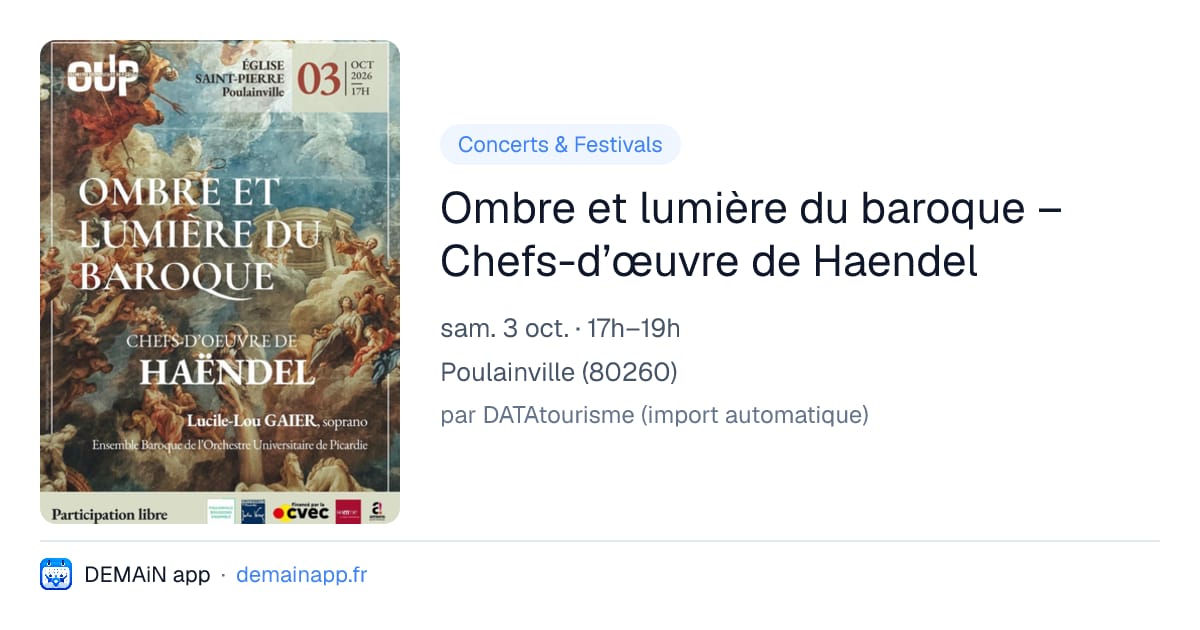 Ombre et lumière du baroque – Chefs-d’œuvre de Haendel — Poulainville