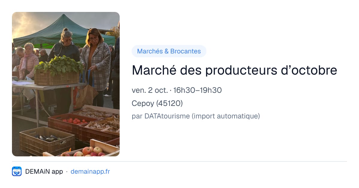 Marché des producteurs d’octobre — Cepoy