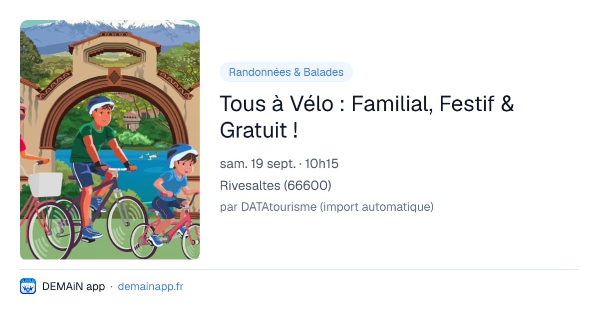 Tous à Vélo : Familial, Festif & Gratuit ! — Rivesaltes