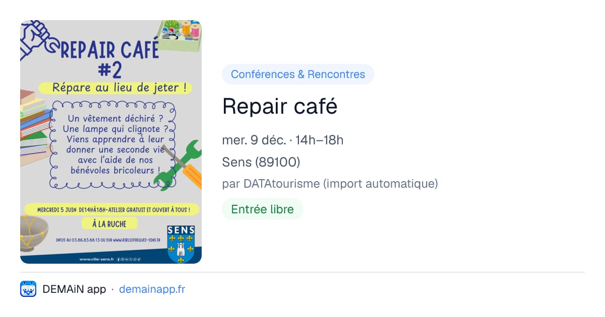Repair café — Sens