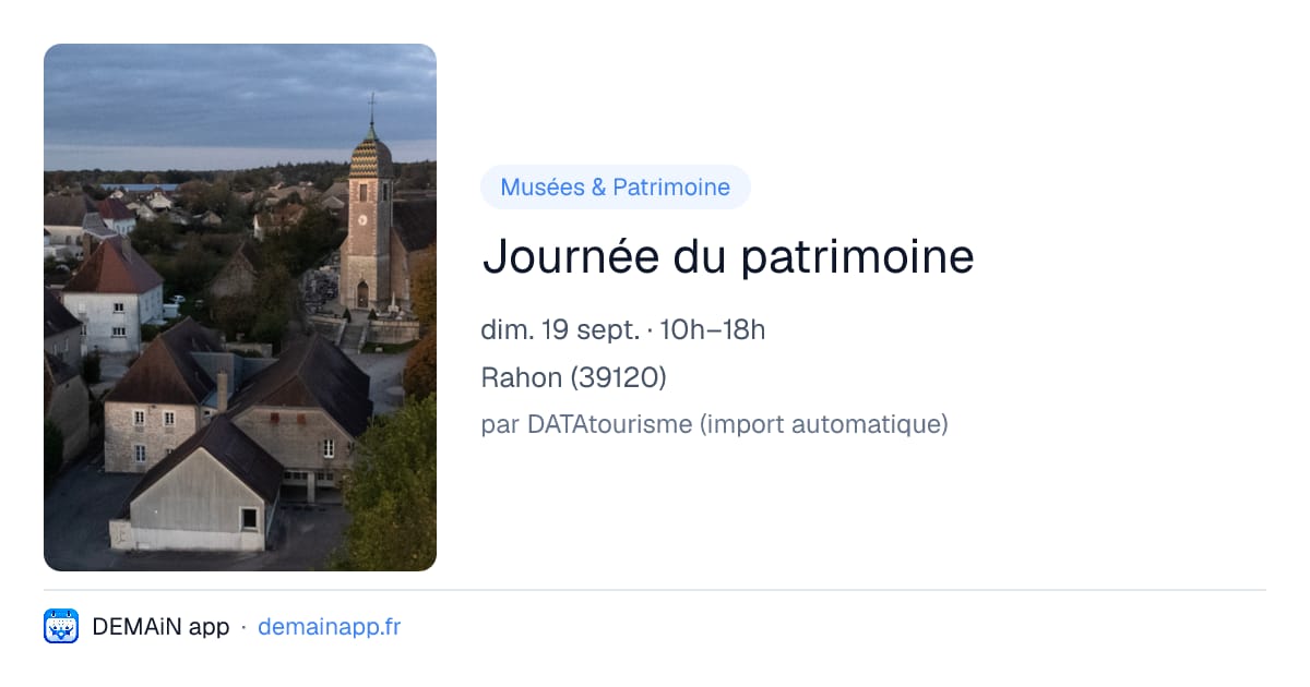 Journée du patrimoine — Rahon