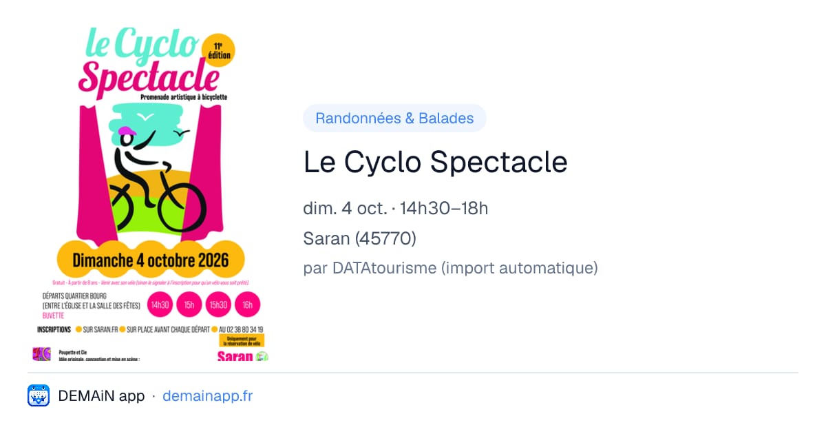 Le Cyclo Spectacle — Saran