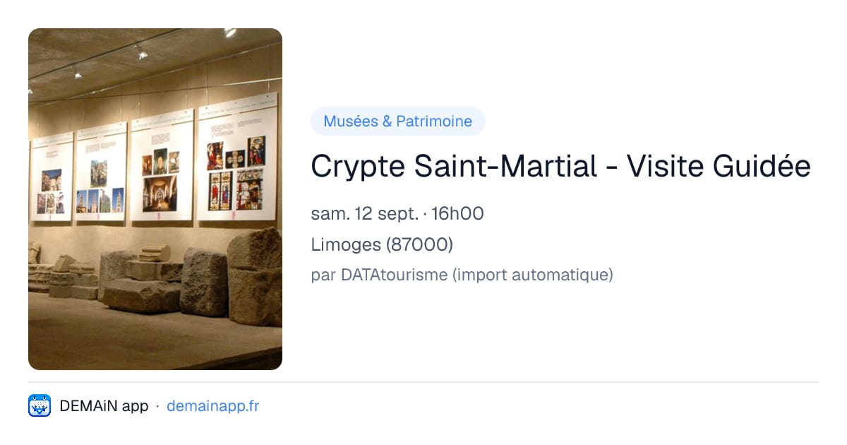 Crypte Saint-Martial - Visite Guidée — Limoges