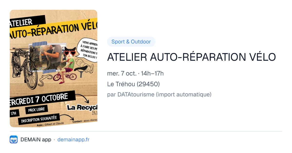 ATELIER AUTO-RÉPARATION VÉLO — Le Tréhou