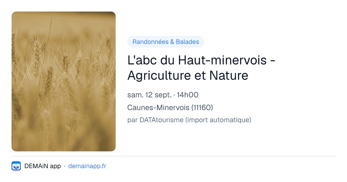 L'abc du Haut-minervois - Agriculture et Nature — Caunes-Minervois