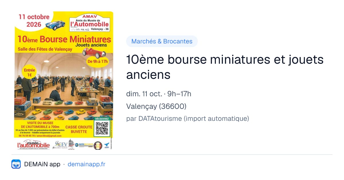 10ème bourse miniatures et jouets anciens — Valençay