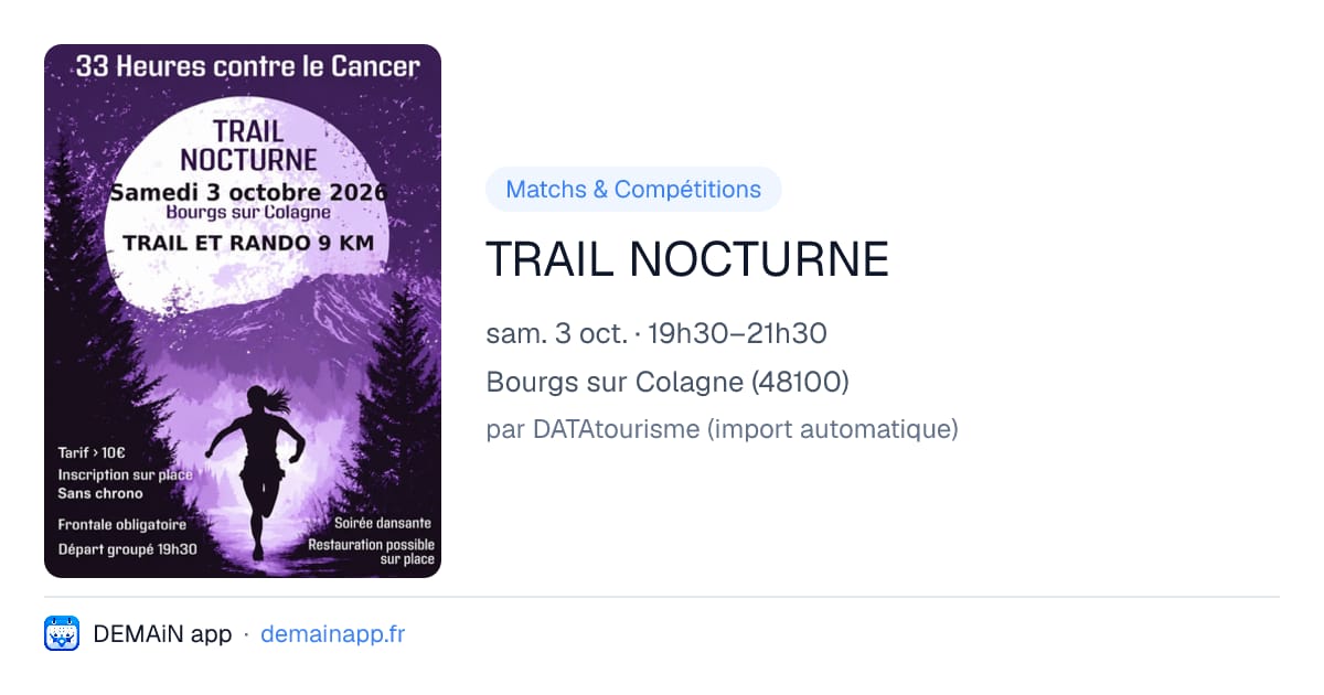 TRAIL NOCTURNE — Bourgs sur Colagne
