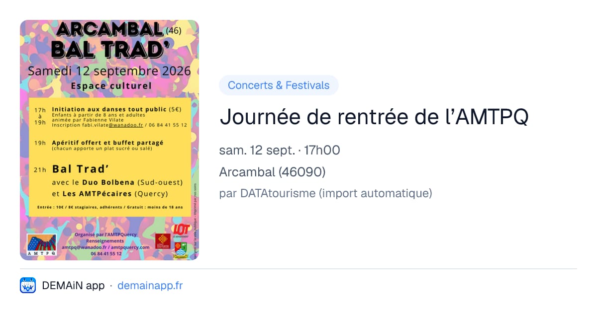 Journée de rentrée de l’AMTPQ — Arcambal