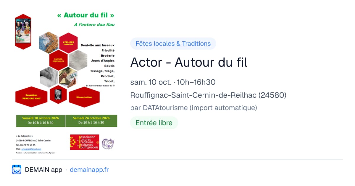 Actor - Autour du fil — Rouffignac-Saint-Cernin-de-Reilhac