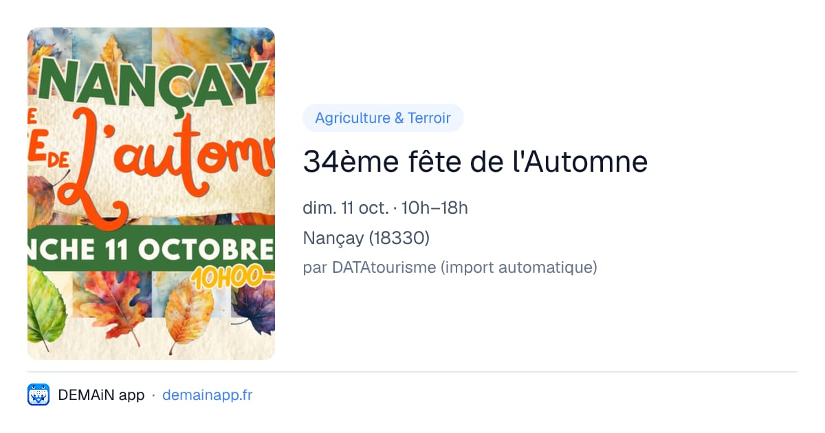 34ème fête de l'Automne — Nançay