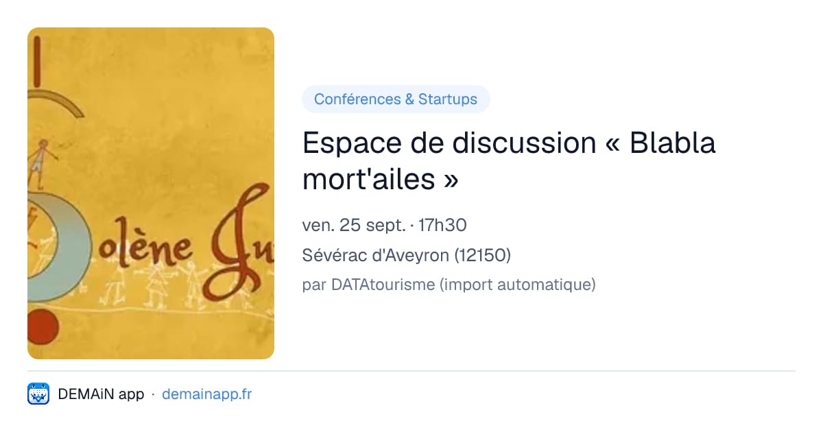 Espace de discussion « Blabla mort'ailes » — Sévérac d'Aveyron