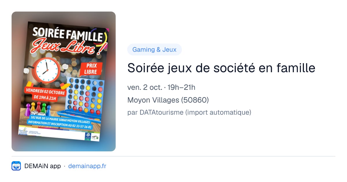 Soirée jeux de société en famille — Moyon Villages