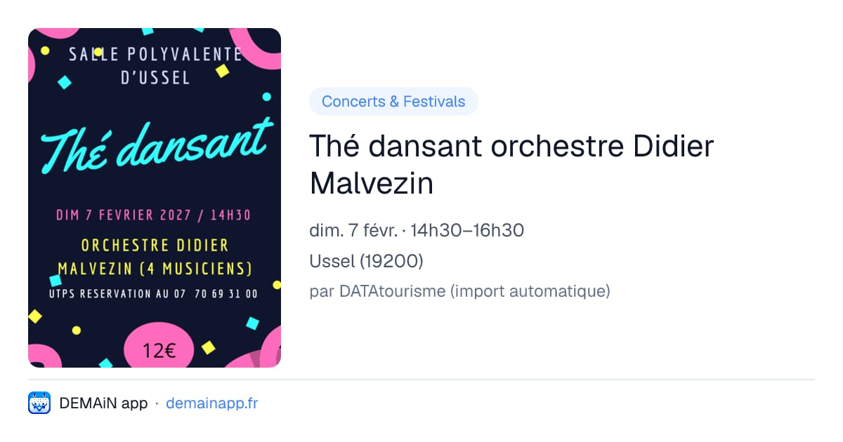 Thé dansant orchestre Didier Malvezin — Ussel