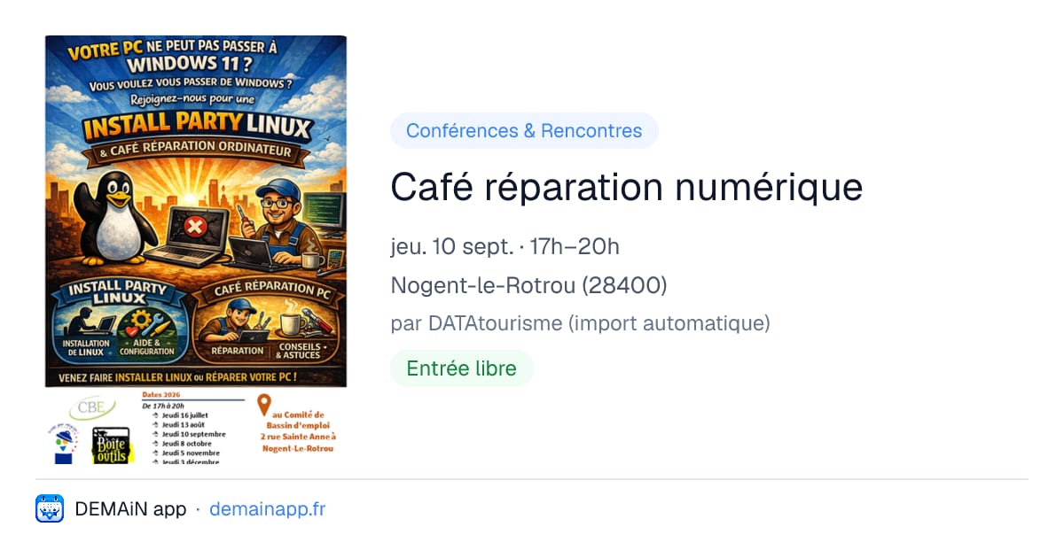 Café réparation numérique — Nogent-le-Rotrou