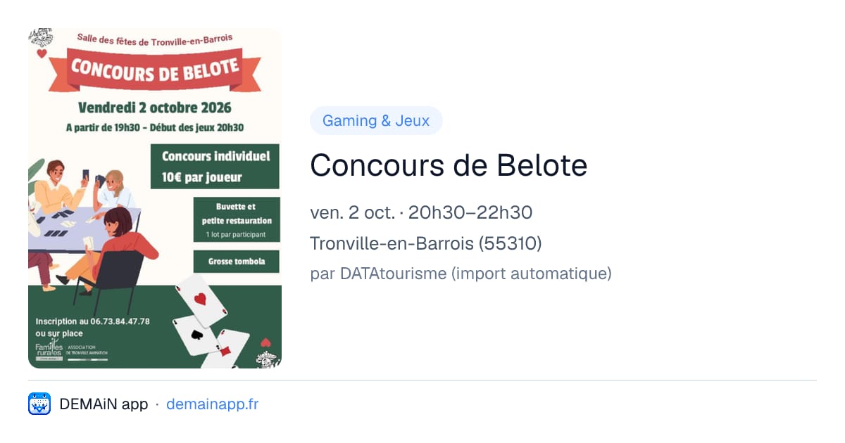 Concours de Belote — Tronville-en-Barrois