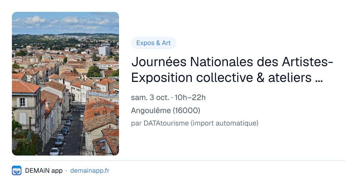 Journées Nationales des Artistes- Exposition collective & ateliers Oriú + invité·es — Angoulême
