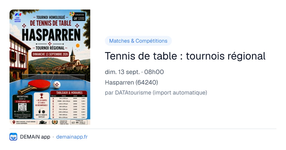 Tennis de table : tournois régional — Hasparren