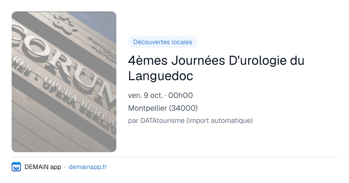 4èmes Journées D'urologie du Languedoc — Montpellier