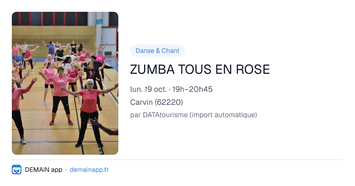ZUMBA TOUS EN ROSE — Carvin