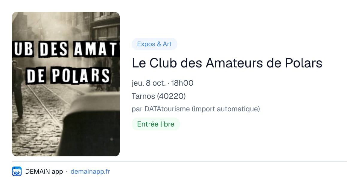Le Club des Amateurs de Polars — Tarnos