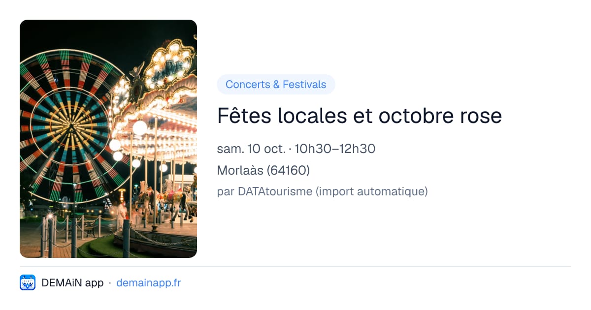 Fêtes locales et octobre rose — Morlaàs