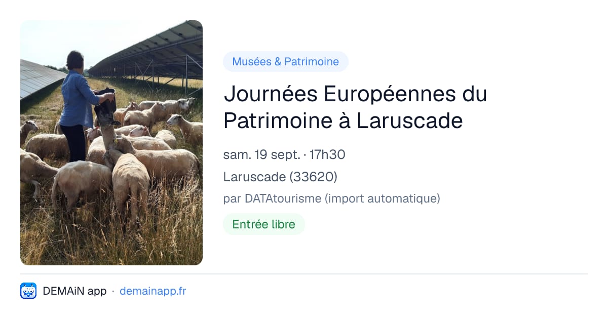 Journées Européennes du Patrimoine à Laruscade — Laruscade