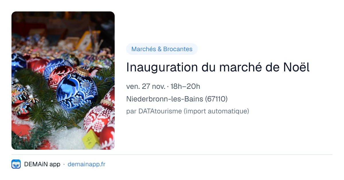 Inauguration du marché de Noël — Niederbronn-les-Bains