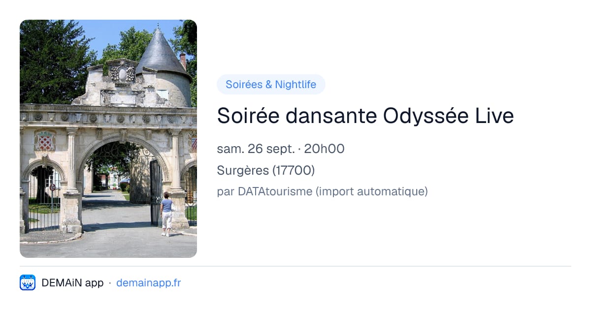 Soirée dansante Odyssée Live — Surgères