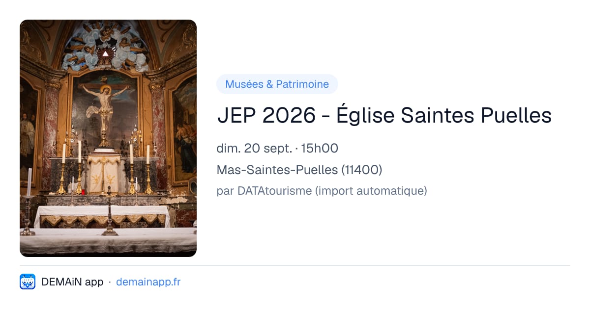 JEP 2026 - Église Saintes Puelles — Mas-Saintes-Puelles