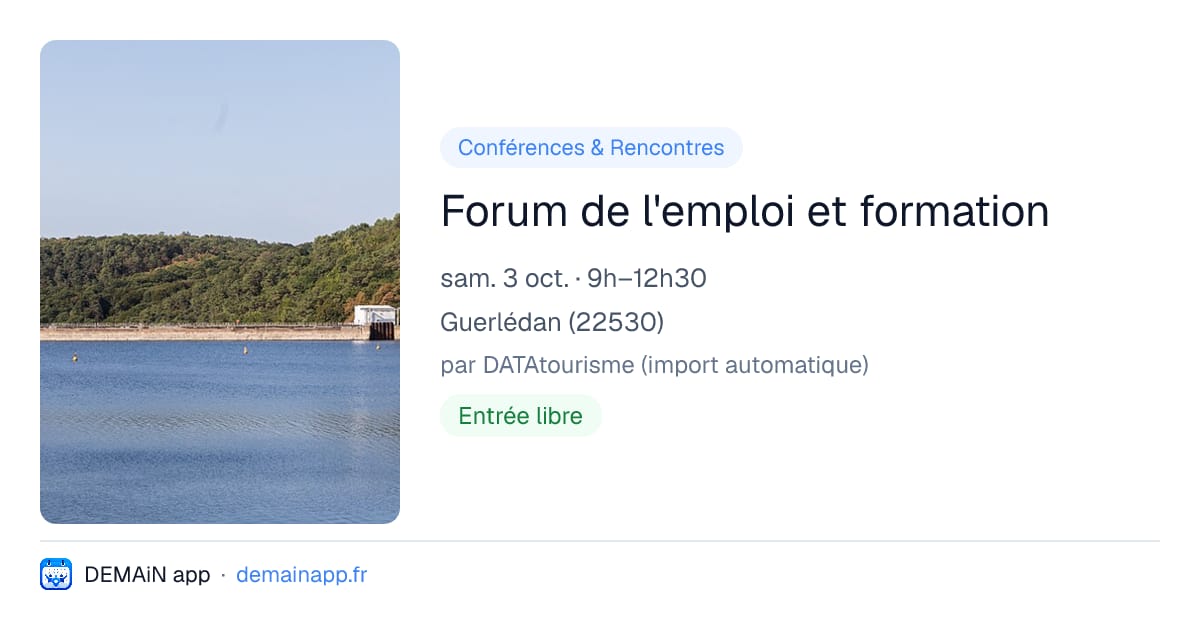 Forum de l'emploi et formation — Guerlédan