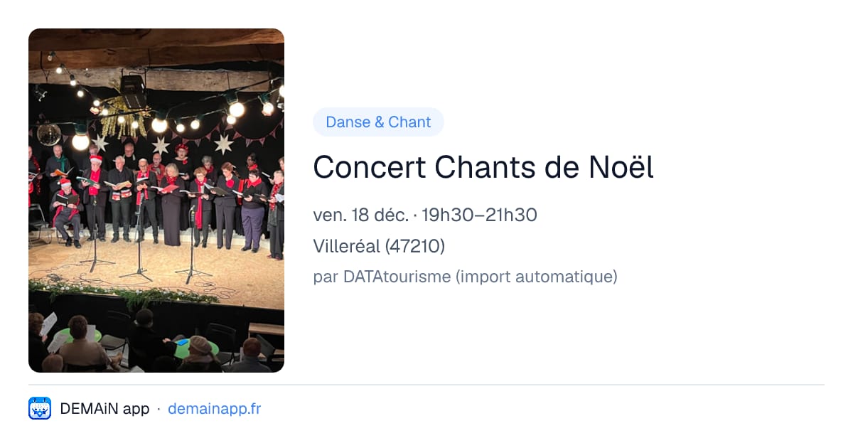 Concert Chants de Noël — Villeréal
