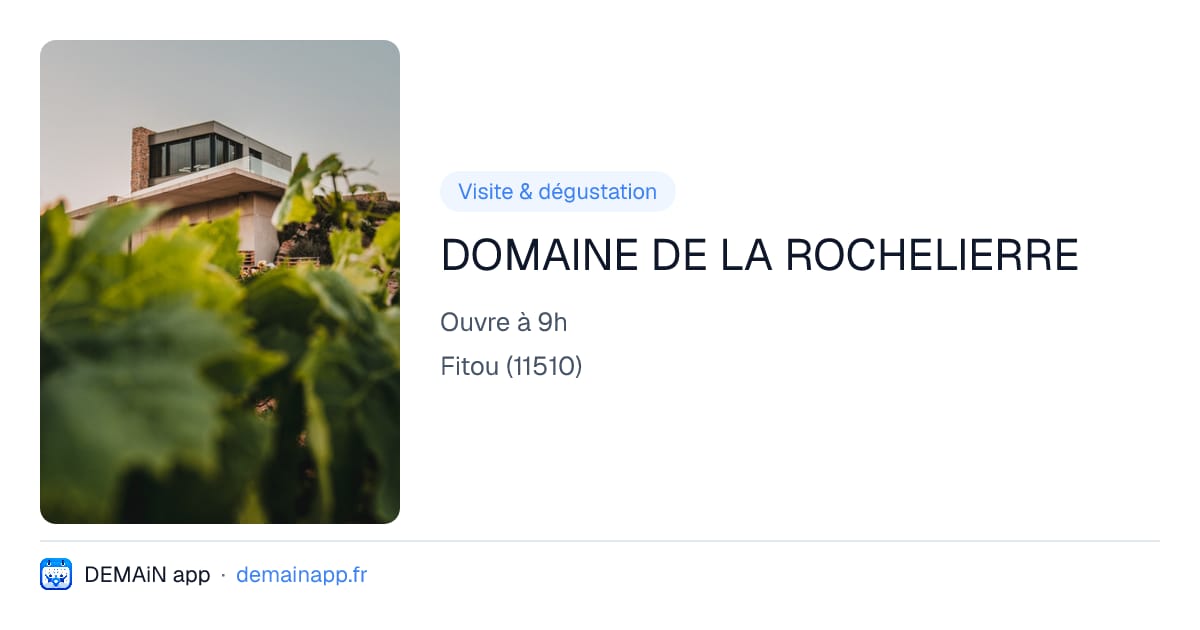 DOMAINE DE LA ROCHELIERRE — Fitou