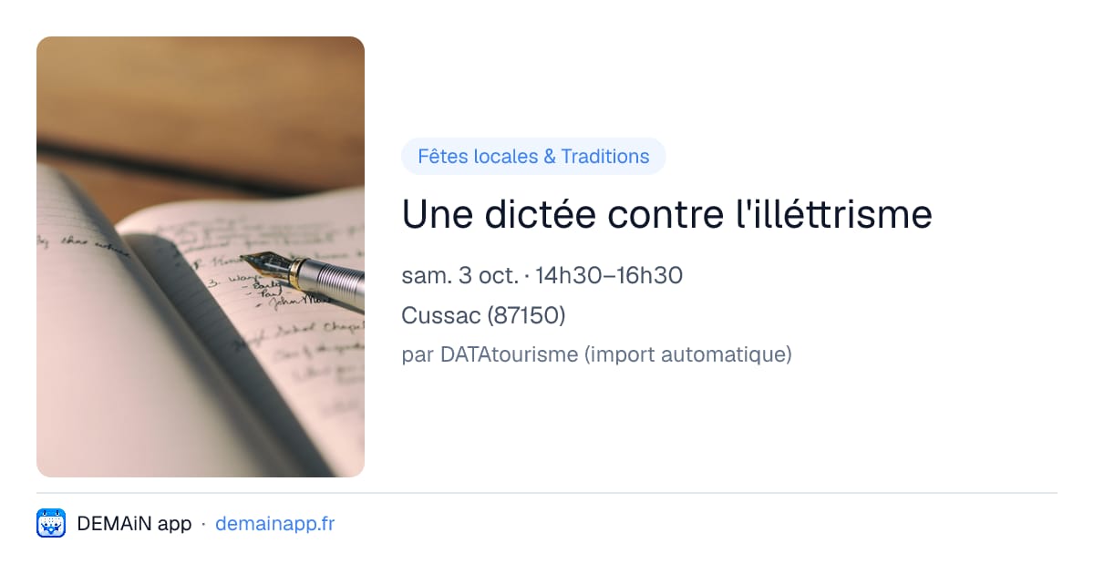 Une dictée contre l'illéttrisme — Cussac