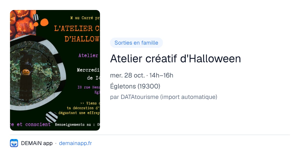Atelier créatif d'Halloween — Égletons