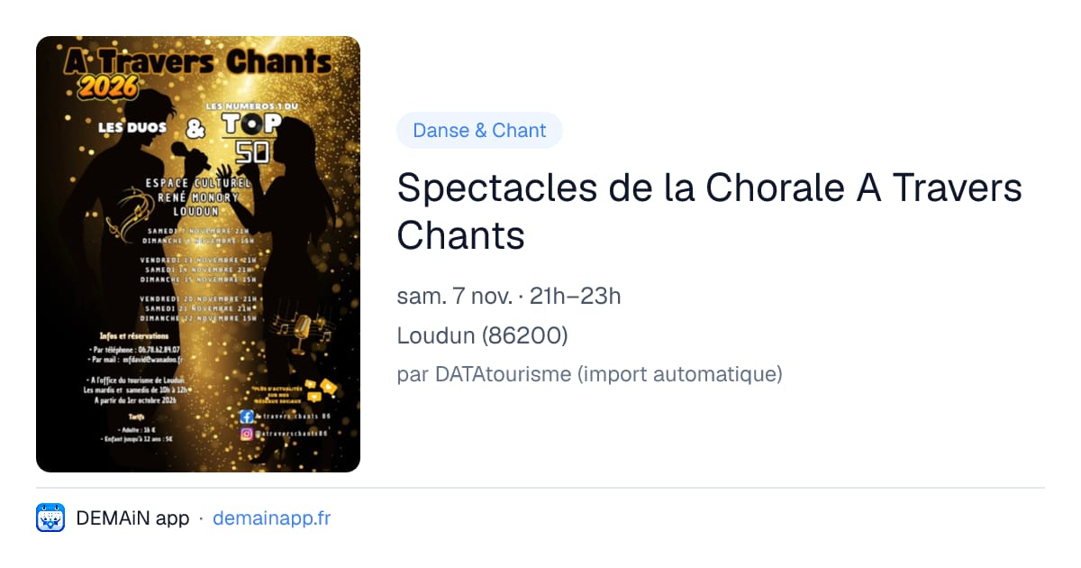 Spectacles de la Chorale A Travers Chants — Loudun