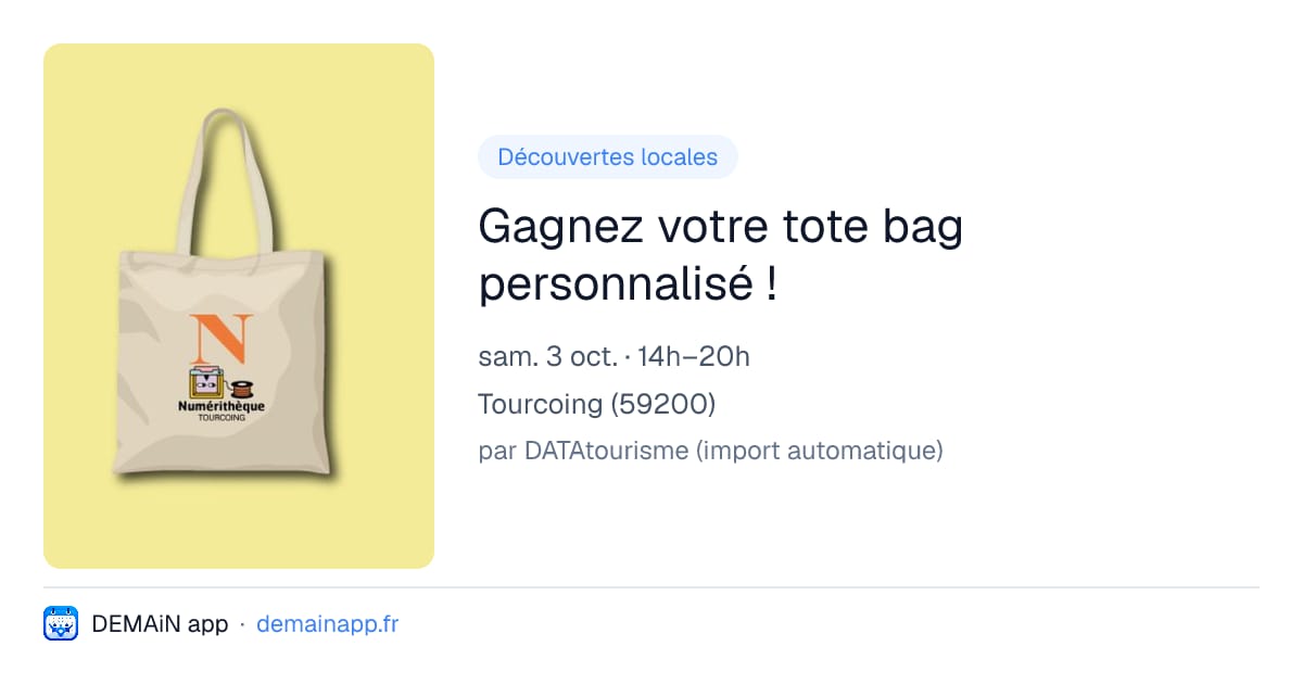 Gagnez votre tote bag personnalisé ! — Tourcoing