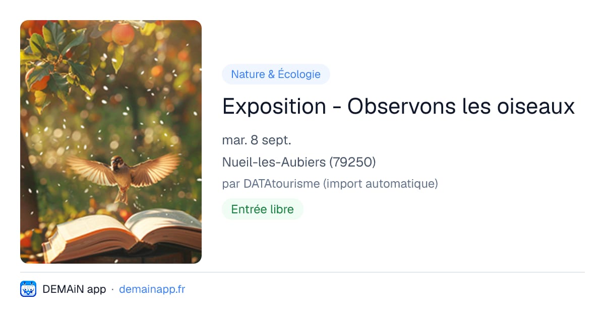 Exposition - Observons les oiseaux — Nueil-les-Aubiers