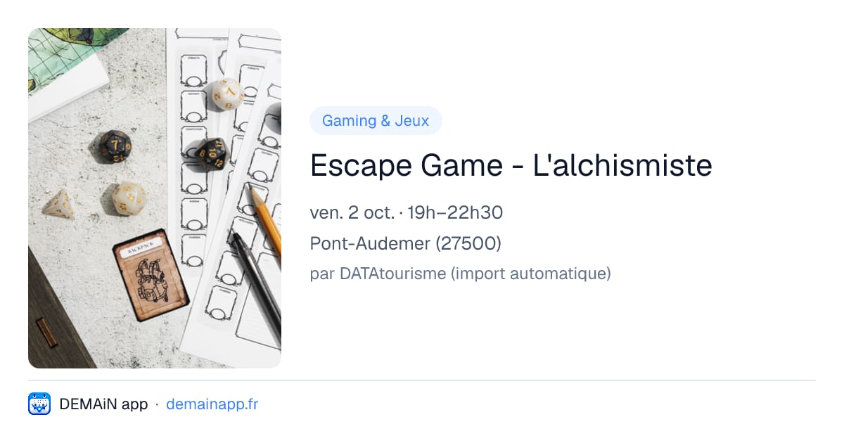 Escape Game - L'alchismiste — Pont-Audemer