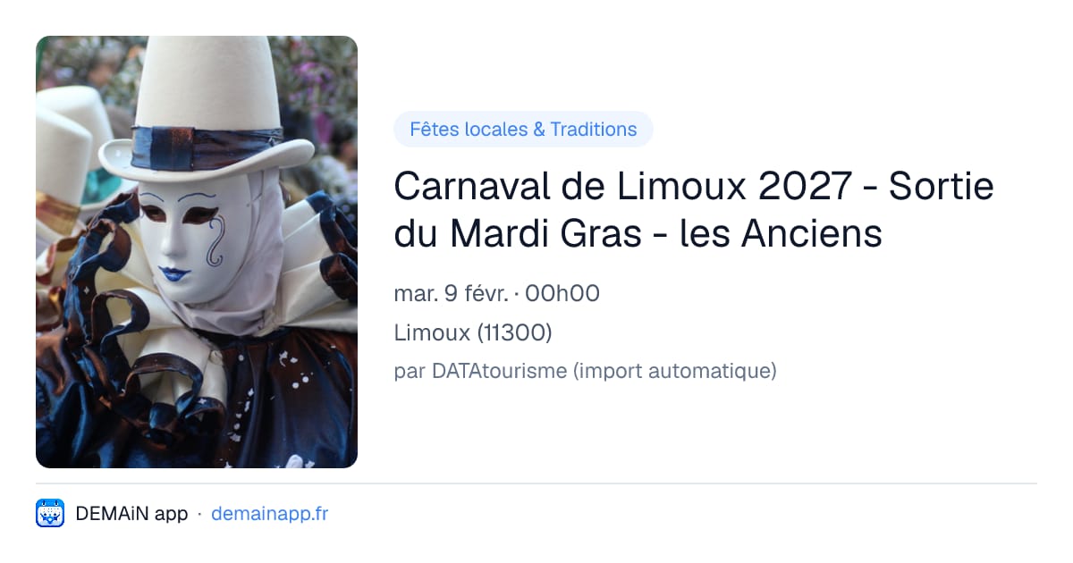 Carnaval de Limoux 2027 - Sortie du Mardi Gras - les Anciens — Limoux