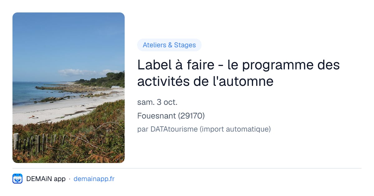 Label à faire - le programme des activités de l'automne — Fouesnant