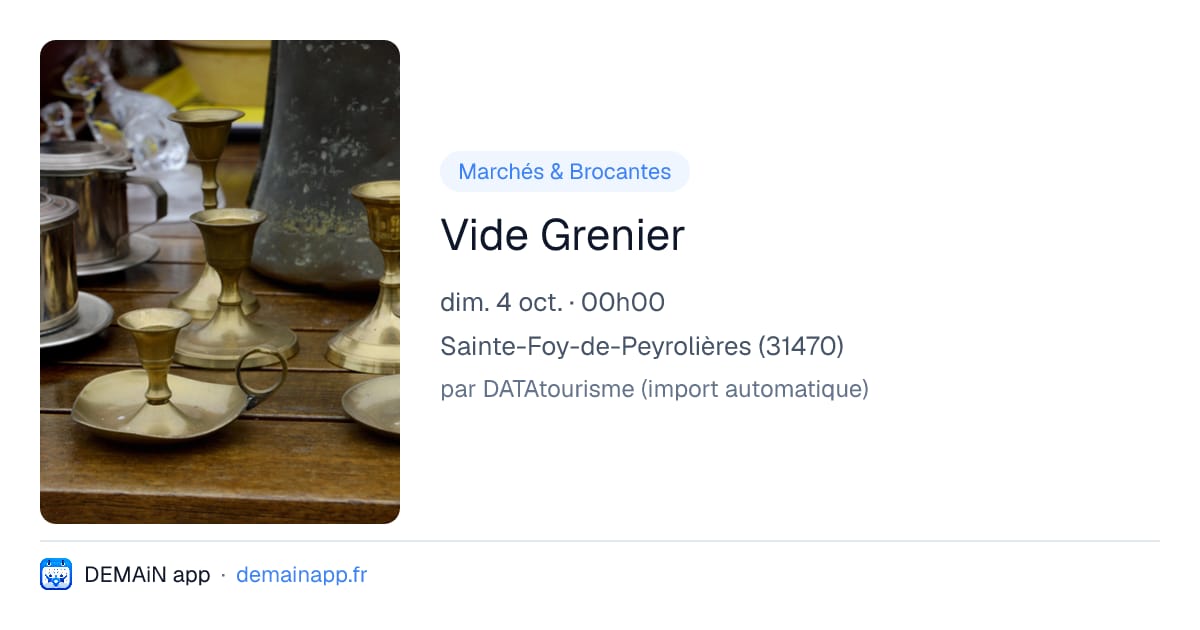 Vide Grenier — Sainte-Foy-de-Peyrolières