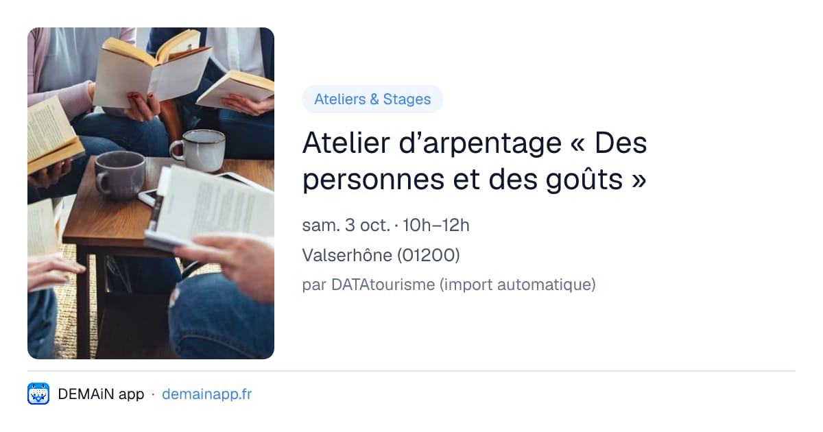 Atelier d’arpentage « Des personnes et des goûts » — Valserhône