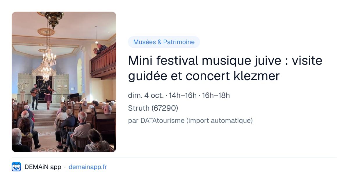 Mini festival musique juive : visite guidée et concert klezmer — Struth