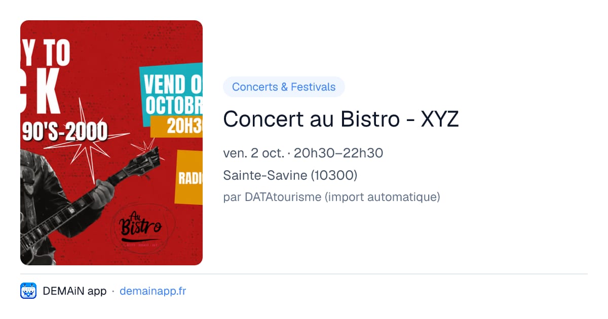 Concert au Bistro - XYZ — Sainte-Savine