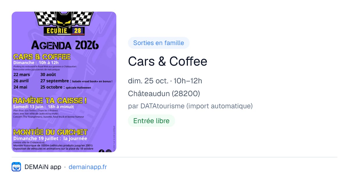 Cars & Coffee — Châteaudun